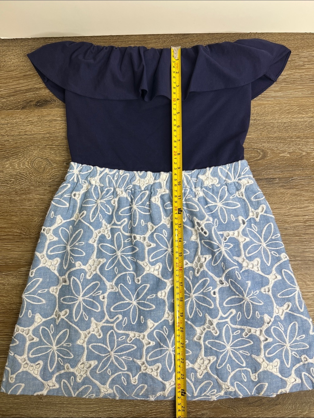 Lilly Pulitzer Athens Dress Tide Blue Hollar For a Dollar Eyelet Chambray Small - Picture 13 of 15